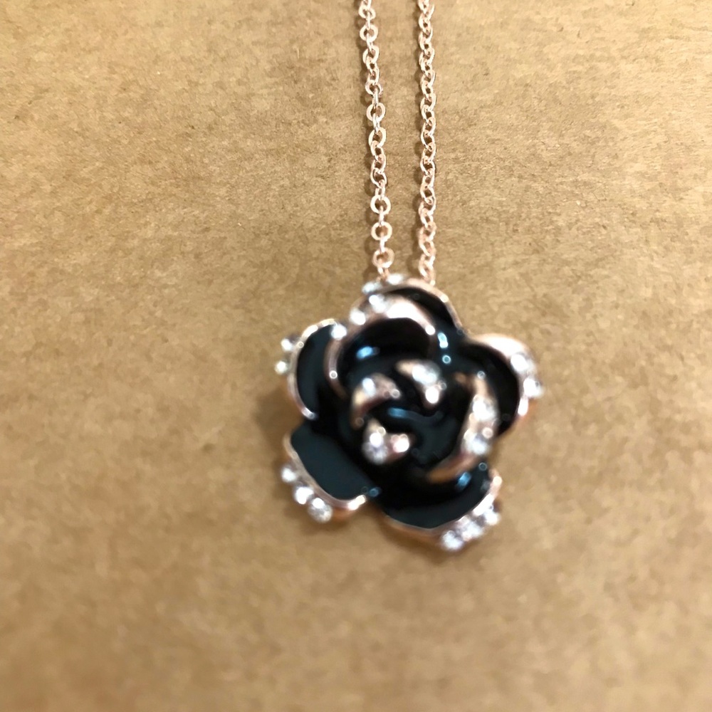 A black rose necklace